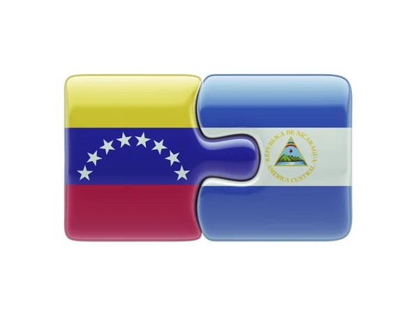 Venezuela Nicaragua puzzel Concept — Stockfoto