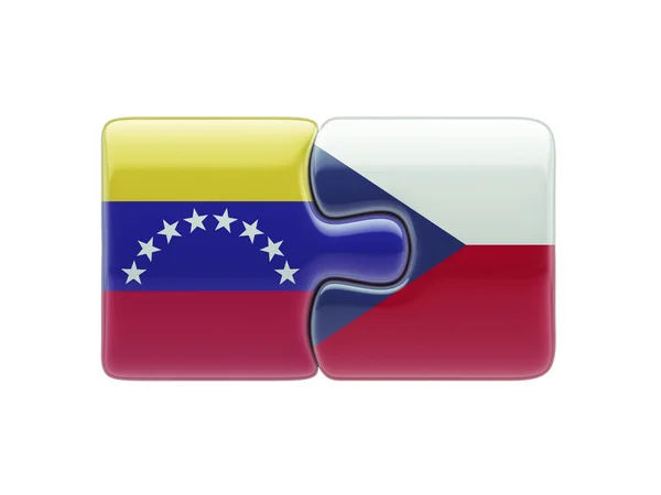 Venezuela Czech Republic  Puzzle Concept — Stock Photo, Image