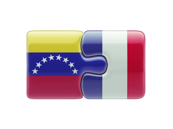 Venezuela France  Puzzle Concept — Stock Photo, Image