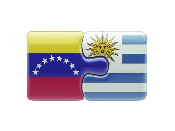 Uruguay Venezuela pussel koncept — Stockfoto