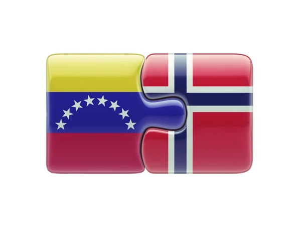 Norge Venezuela pussel koncept — Stockfoto