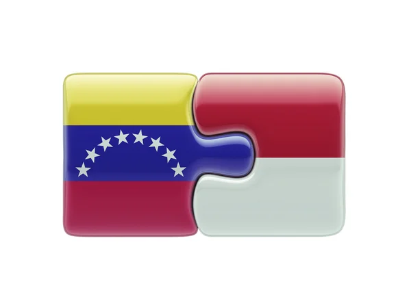 Indonésie Venezuela Puzzle Concept — Photo