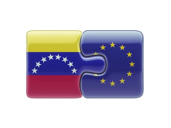 Europese Unie Venezuela puzzel Concept — Stockfoto