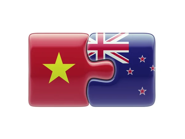 Vietnam New Zealand  Puzzle Concept — Stock Photo, Image