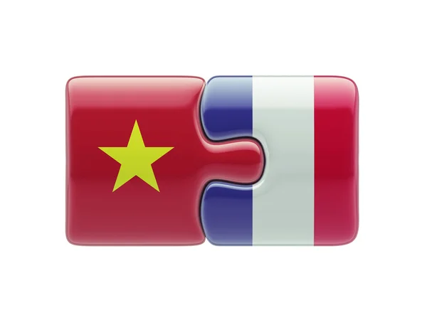 Vietnam France  Puzzle Concept — Stock Photo, Image