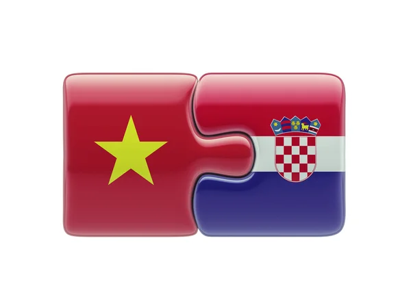 Vietnam Croazia Puzzle Concept — Foto Stock