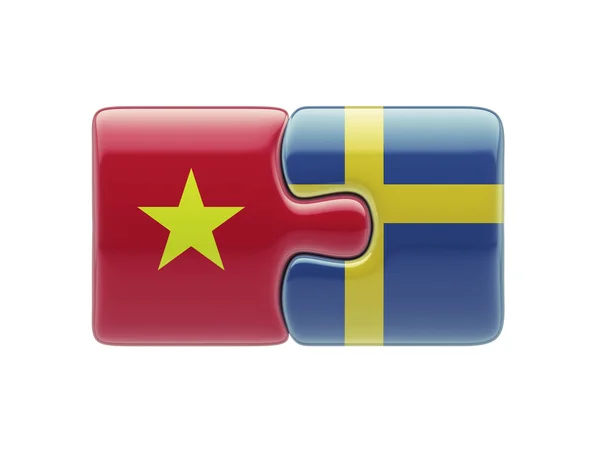 Vietnam Sverige Puzzle-konseptet – stockfoto