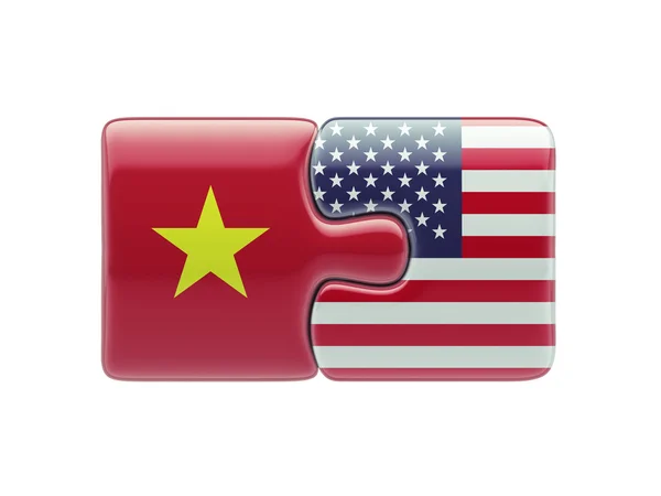 United States Vietnam  Puzzle Concept — Stock Photo, Image