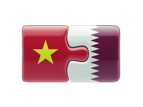 Qatar Vietnam Puzzle Concepto — Foto de Stock