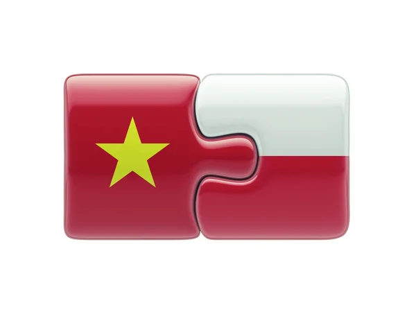 Poland Vietnam  Puzzle Concept — Stock Photo, Image