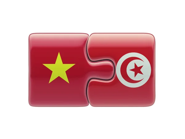 Koncepcja logiczne Wietnam Tunezja — Zdjęcie stockowe