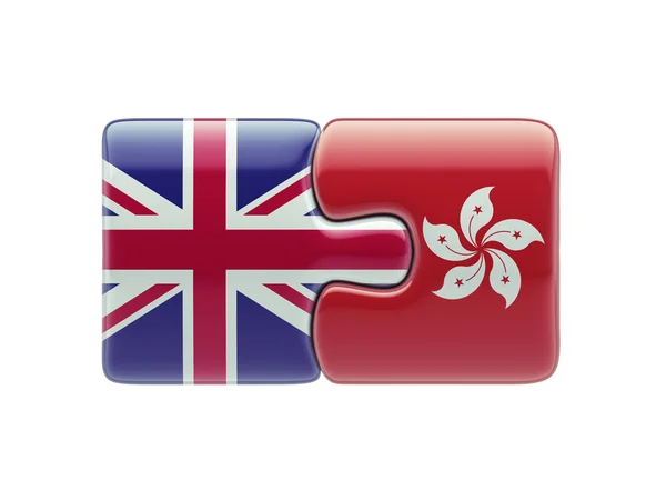 Verenigd Koninkrijk Hong Kong puzzel Concept — Stockfoto