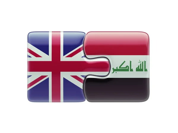 Reino Unido Iraque Puzzle Concept — Fotografia de Stock