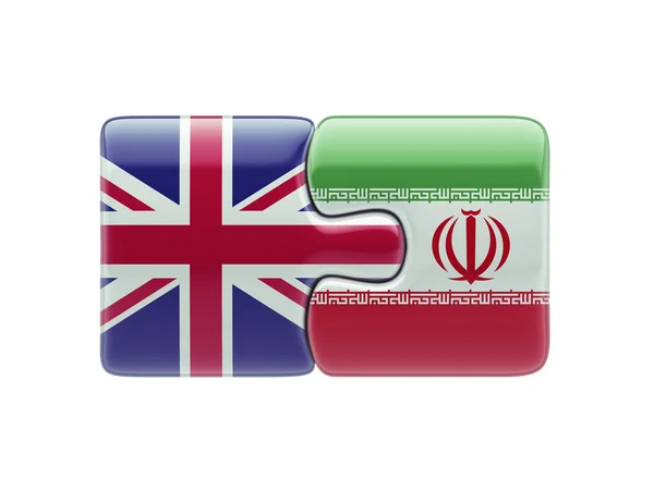 Reino Unido Iran Puzzle Concept — Fotografia de Stock