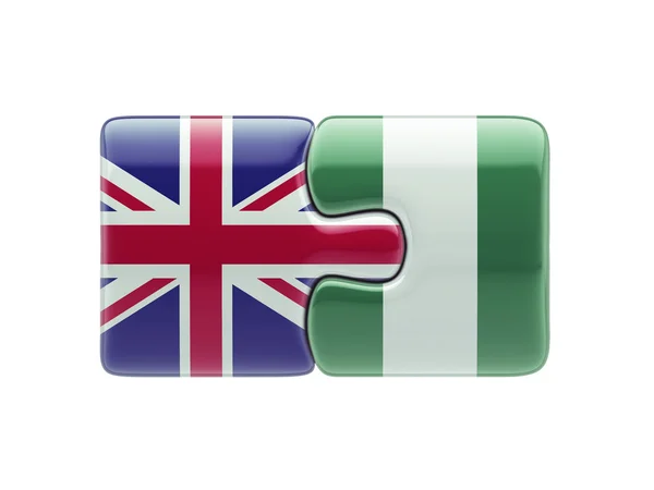 United Kingdom Nigeria  Puzzle Concept — Stock Photo, Image