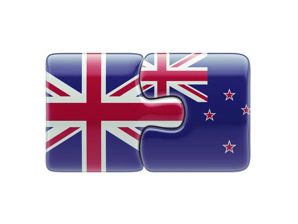 Velká Británie Nový Zéland logická koncepce — Stock fotografie