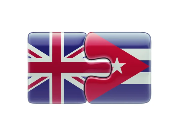 Vereinigtes Königreich Kuba Puzzle-Konzept — Stockfoto