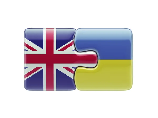 イギリス ウクライナ パズル コンセプト — ストック写真