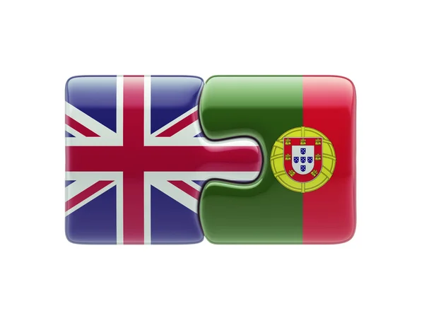 Portugal Det Forenede Kongerige Puslespil Concept - Stock-foto