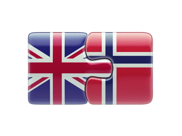 Norwegia Inggris Puzzle Concept — Stok Foto