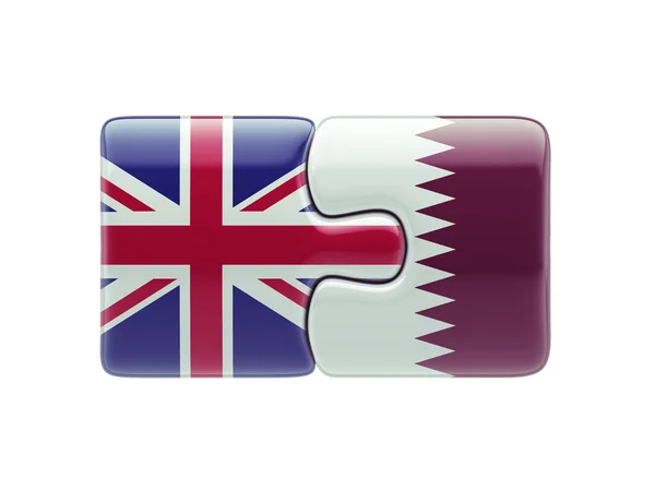 Qatar United Kingdom  Puzzle Concept — Stock Photo, Image