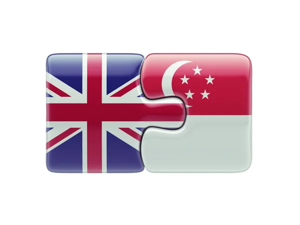 Singapore Reino Unido Puzzle Concept — Fotografia de Stock