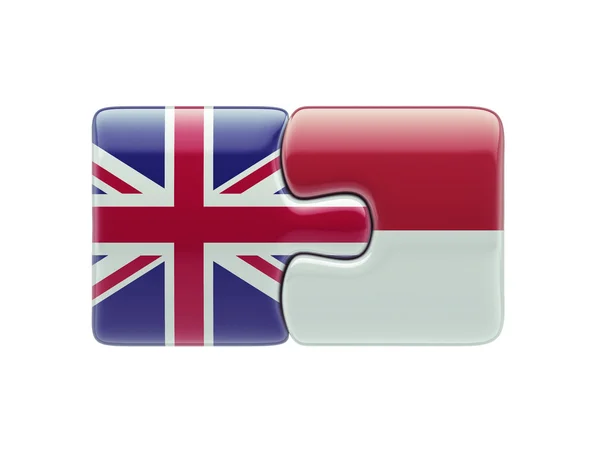 Indonesia United Kingdom  Puzzle Concept — Stock Photo, Image