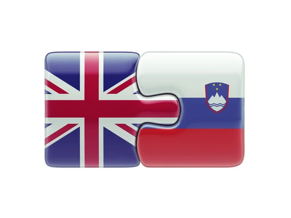 Slovenië Verenigd Koninkrijk puzzel Concept — Stockfoto