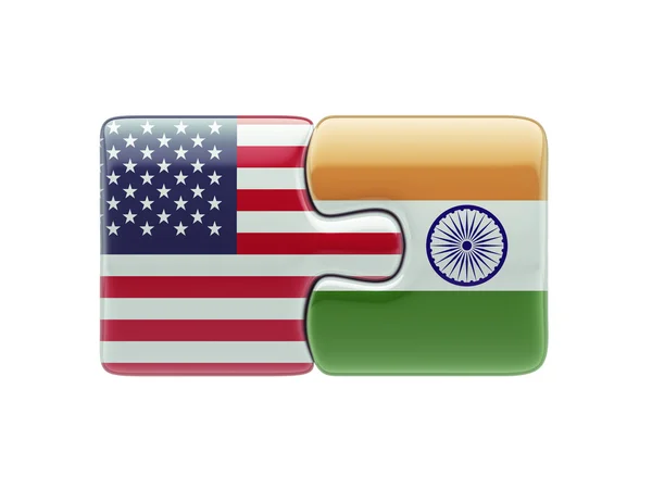 Förenta staterna Indien pussel koncept — Stockfoto