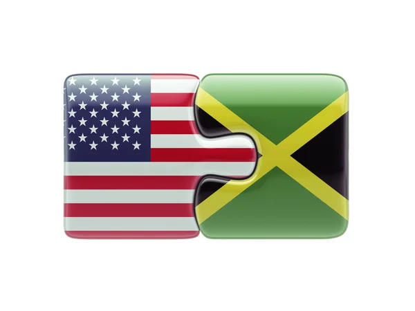 United States Jamaica  Puzzle Concept — Stock Photo, Image