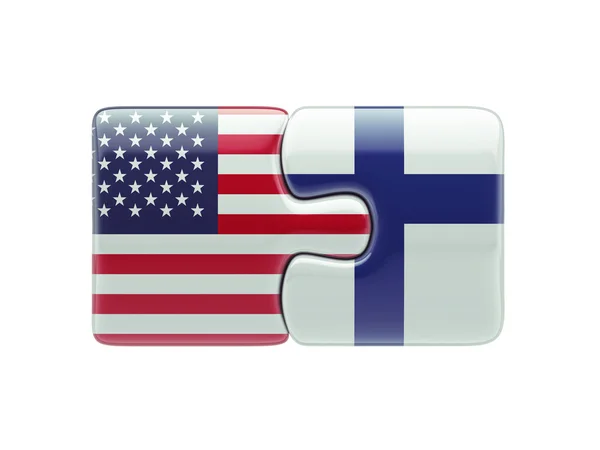 Stati Uniti Finlandia Puzzle Concept — Foto Stock