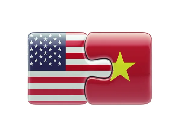 Estados Unidos Vietnã Puzzle Concept — Fotografia de Stock