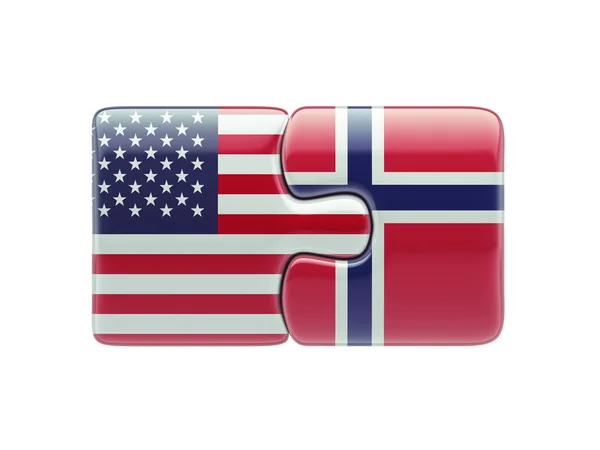 Norway United States  Puzzle Concept — Stock Photo, Image