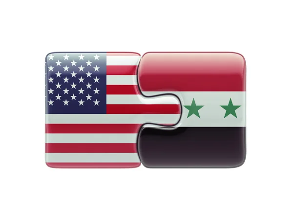 Syria United States  Puzzle Concept — Stock Photo, Image