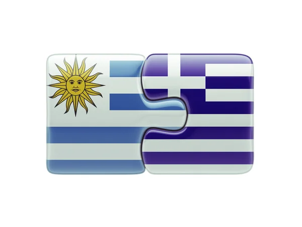 Uruguay Greece  Puzzle Concept — Stock Photo, Image