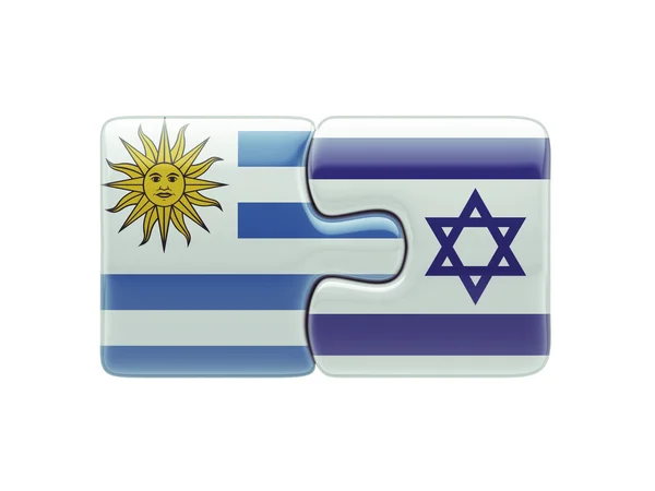 Uruguay Israel pussel koncept — Stockfoto
