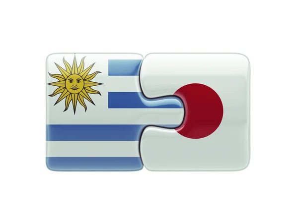 乌拉圭日本拼图概念 — 图库照片