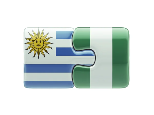 Uruguay Nigeria pussel koncept — Stockfoto