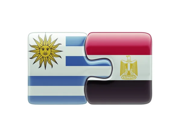 Uruguay Egypten Puzzle koncept — Stockfoto