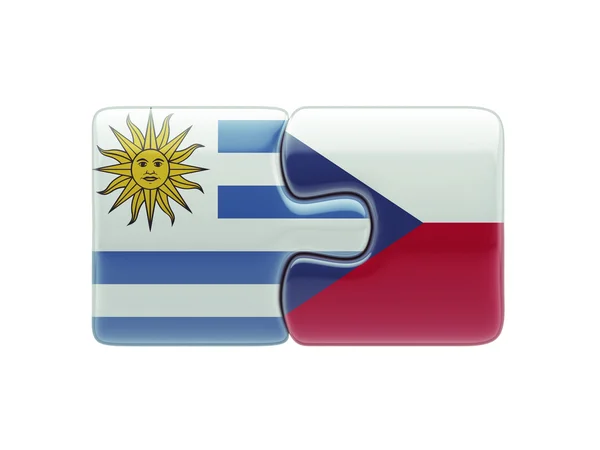 Uruguay Tsjechië puzzel Concept — Stockfoto