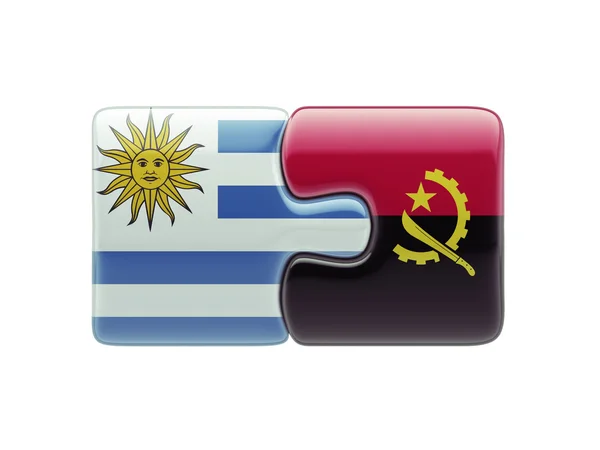 Uruguay Angola pussel koncept — Stockfoto