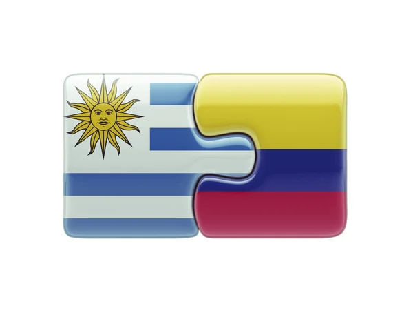 Uruguay Colombia  Puzzle Concept — Stock Photo, Image