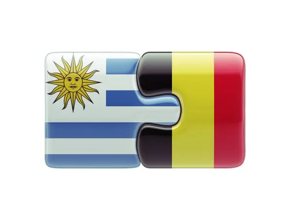 Uruguay Bélgica Puzzle Concepto —  Fotos de Stock