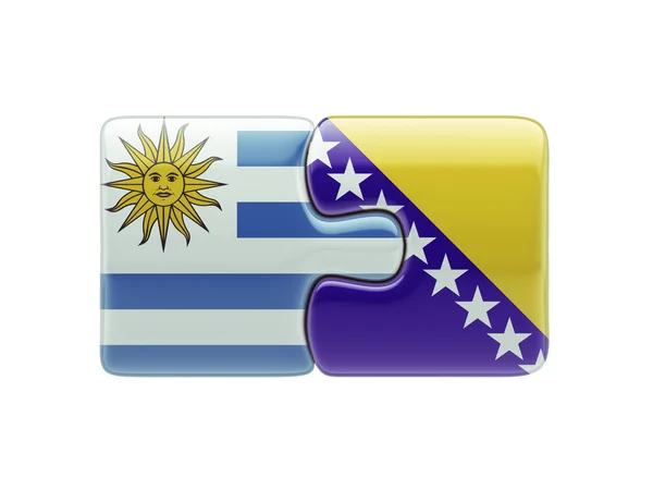 乌拉圭波斯尼亚和黑塞哥维那拼图概念 — 图库照片
