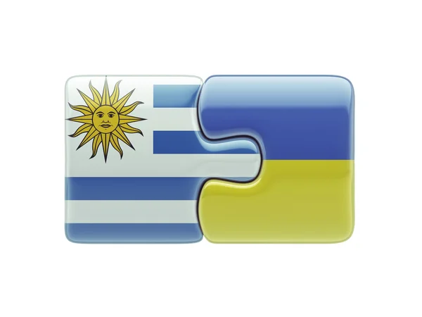 Uruguay Ukraina pussel koncept — Stockfoto