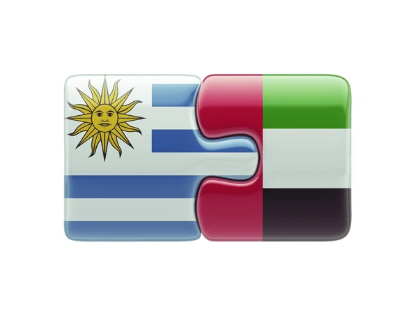 Uruguay Emiratos Árabes Unidos Puzzle Concepto —  Fotos de Stock