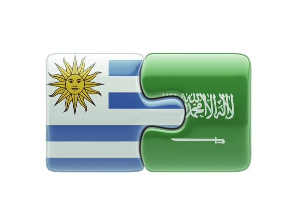 Saudiarabien Uruguay pussel koncept — Stockfoto