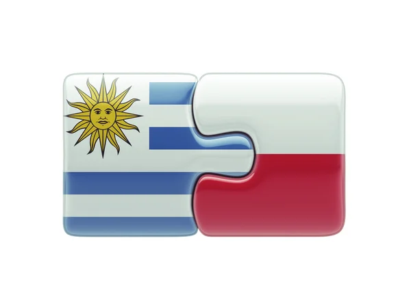 Poland Uruguay  Puzzle Concept — Stock Photo, Image