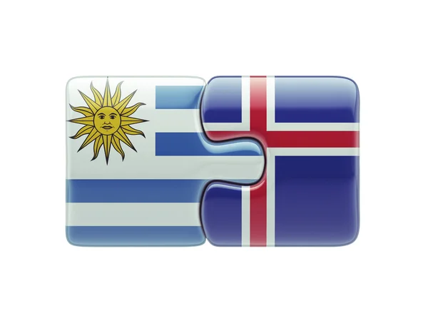 Islândia Uruguai Puzzle Concept — Fotografia de Stock