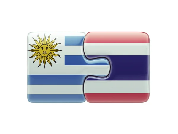 Tailandia Uruguay Puzzle Concepto —  Fotos de Stock